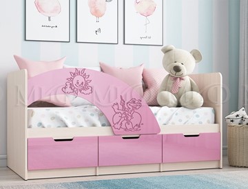 Детская кровать с ящиками Юниор-3, Розовый металлик в Чебоксарах