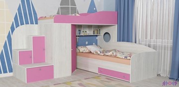 Детская кровать-шкаф Кадет-2, корпус Винтерберг, фасад Розовый в Чебоксарах