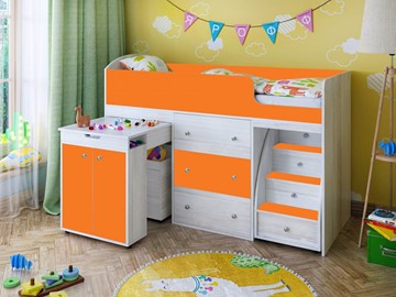Детская кровать-шкаф Малыш 1600, корпус Винтерберг, фасад Оранжевый в Чебоксарах