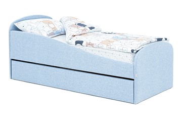Детская кровать с ящиком Letmo небесный (рогожка) в Чебоксарах