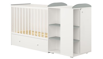 Детская кровать-шкаф с комодом POLINI Kids Ameli 800 Белый / Серый, серия AMELI в Чебоксарах
