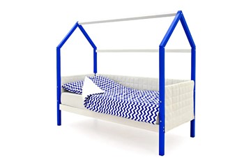 Кровать-домик детская «Svogen сине-белый» мягкая в Чебоксарах