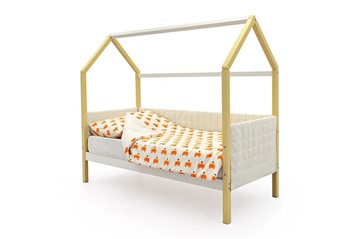 Детская кровать-домик «Svogen бежево-белый» мягкая в Чебоксарах