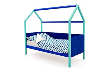 Кровать-домик в детскую Svogen, мятный-синий мягкая в Чебоксарах