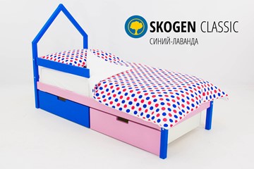 Кровать-домик мини Skogen синий-лаванда в Чебоксарах
