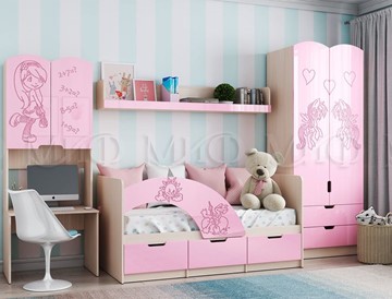 Детская спальня Миф Юниор-3, Розовый металлик в Чебоксарах