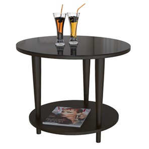 Круглый столик BeautyStyle - 10, венге/стекло черное в Чебоксарах