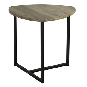 Круглый столик Мебелик BeautyStyle-11 (дуб крымский состаренный/черный) в Чебоксарах
