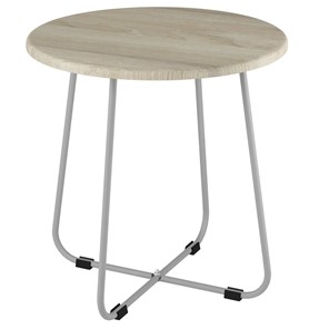 Круглый столик Мебелик BeautyStyle-14 (дуб сонома/металлик) в Чебоксарах