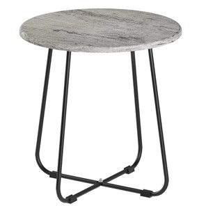 Круглый столик Мебелик BeautyStyle-14 (серый шпат/черный) в Чебоксарах
