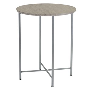 Круглый столик Мебелик BeautyStyle-16 (серый шпат/металлик) в Чебоксарах