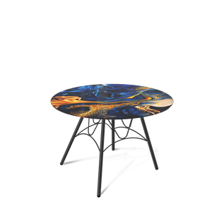 Журнальный столик SHT-S100 / SHT-TT32 60 стекло/МДФ (синий сапфир/черный муар) в Чебоксарах