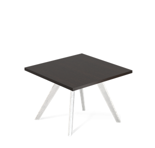 Квадратный столик SHT-S39 / SHT-TT 60/60 ЛДСП (венге луизиана/белый/патина серебро) в Чебоксарах