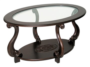 Стеклянный столик Овация-С, темно-коричневый в Чебоксарах