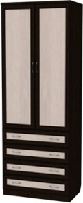 Шкаф 2-х дверный 103 со штангой, цвет Венге в Чебоксарах