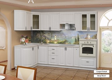 Модульная кухня Марибель Веста 1330х2800, цвет Сандал белый в Чебоксарах