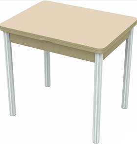 Обеденный раздвижной стол Бари хром №6 (стекло молочное/дуб выбеленный) в Чебоксарах