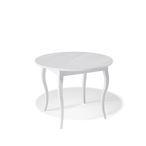 Круглый кухонный стол Kenner 1000С (Белый/Стекло белое глянец) в Чебоксарах