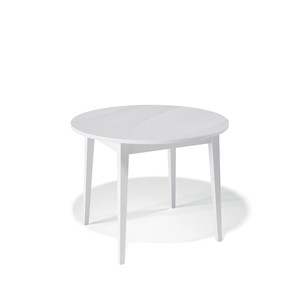 Кухонный стол раздвижной Kenner 1000M (Белый/Стекло белое сатин) в Чебоксарах