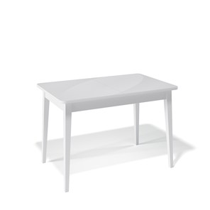 Кухонный раздвижной стол Kenner 1100M (Белый/Стекло белое сатин) в Чебоксарах