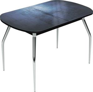 Обеденный раздвижной стол Ривьера исп.2 хром №5 (Exclusive h149/черный) в Чебоксарах