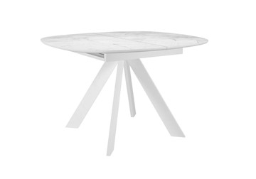 Керамический стол DikLine BK100 Керамика Белый мрамор/подстолье белое/опоры белые в Чебоксарах