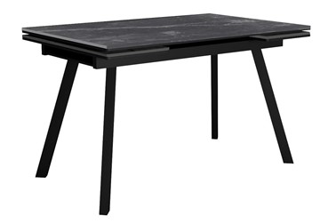 Стол обеденный раскладной DikLine SKA125 Керамика Серый мрамор/подстолье черное/опоры черные (2 уп.) в Чебоксарах
