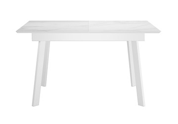 Керамический обеденный стол DikLine SKH125 Керамика Белый мрамор/подстолье белое/опоры белые (2 уп.) в Чебоксарах