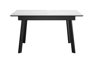 Керамический обеденный стол DikLine SKH125 Керамика Белый мрамор/подстолье черное/опоры черные (2 уп.) в Чебоксарах