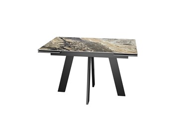 Раздвижной стол DikLine SKM120 Керамика Amadeus/подстолье черное/опоры черные в Чебоксарах
