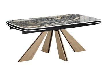 Керамический обеденный стол DikLine SKP180 Керамика Amadeus/подстолье черное/опоры дуб монтана (2 уп.) в Чебоксарах