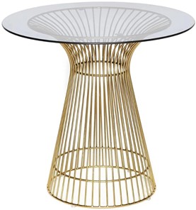 Стол со стеклянной столешницей ARGO (mod. DT1471) металл/стекло, D80x74.5 черный/золотой в Чебоксарах