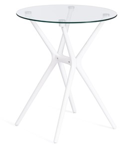 Стол со стеклянной столешницей PARNAVAZ (mod. 29) пластик/стекло, 60х60х70,5 прозрачный/белый арт.19697 в Чебоксарах