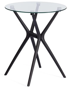 Стол со стеклянной столешницей PARNAVAZ (mod. 29) пластик/стекло, 60х60х70,5 прозрачный/черный арт.19698 в Чебоксарах