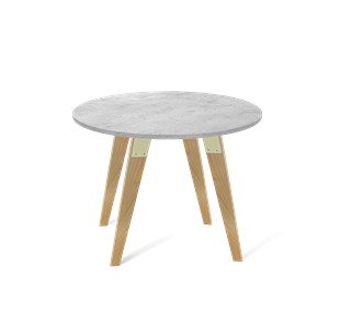 Кухонный круглый стол SHT-TU16 / SHT-TT 90 ЛДСП (бетон чикаго светло-серый/прозрачный лак) в Чебоксарах