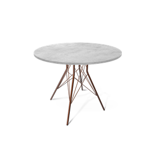 Обеденный круглый стол SHT-TU2-1 / SHT-TT 90 ЛДСП (бетон чикаго светло-серый/медный металлик) в Чебоксарах