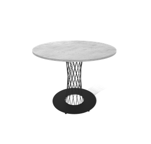 Круглый стол на кухню SHT-TU3-1 / SHT-TT 90 ЛДСП (бетон чикаго светло-серый/черный муар) в Чебоксарах