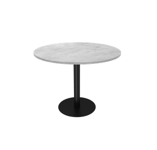 Круглый стол на кухню SHT-TU43-1 / SHT-TT 90 ЛДСП (бетон чикаго светло-серый/черный муар) в Чебоксарах