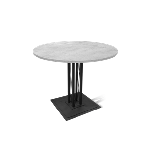 Круглый стол на кухню SHT-TU6-BS1 / SHT-TT 90 ЛДСП (бетон чикаго светло-серый/черный) в Чебоксарах