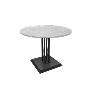 Круглый кухонный стол SHT-TU6-BS2 / SHT-TT 90 ЛДСП (бетон чикаго светло-серый/черный) в Чебоксарах