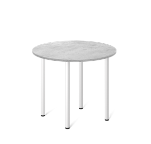 Круглый кухонный стол SHT-TU66 / SHT-TT 90 ЛДСП (бетон чикаго светло-серый/белый) в Чебоксарах