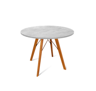 Кухонный круглый стол SHT-TU9 / SHT-TT 90 ЛДСП (бетон чикаго светло-серый/светлый орех) в Чебоксарах