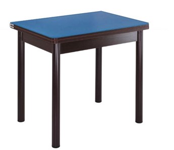 Стеклянный стол СПА-01 СТ2, венге ЛДСП/стекло синие/38 прямые трубки крашеные коричневый в Чебоксарах