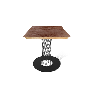 Керамический стол SHT-TU3-1/ТT8 60/60 (черный муар/прозрачный лак/коричневая сепия) в Чебоксарах