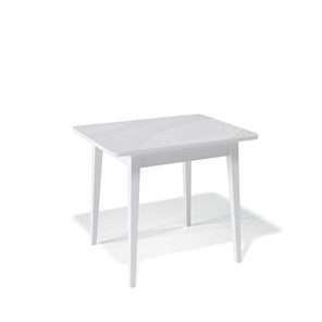 Кухонный раздвижной стол Kenner 900M (Белый/Стекло белое глянец) в Чебоксарах