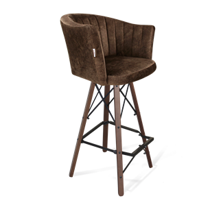 Барный стул SHT-ST42-1 / SHT-S80 (кофейный трюфель/темный орех/черный муар) в Чебоксарах