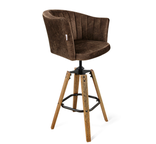 Барный стул SHT-ST42-1 / SHT-S93 (кофейный трюфель/браш.коричневый/черный муар) в Чебоксарах