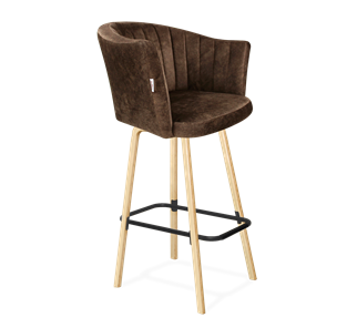 Барный стул SHT-ST42-1 / SHT-S94 (кофейный трюфель/прозрачный лак/черный муар) в Чебоксарах