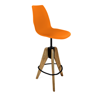 Барный стул SHT-ST29/S92 (оранжевый ral2003/брашированный коричневый/черный муар) в Чебоксарах