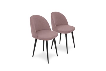 Комплект из 2-х  мягких стульев для кухни Brendoss Лайт розовый черные ножки в Чебоксарах